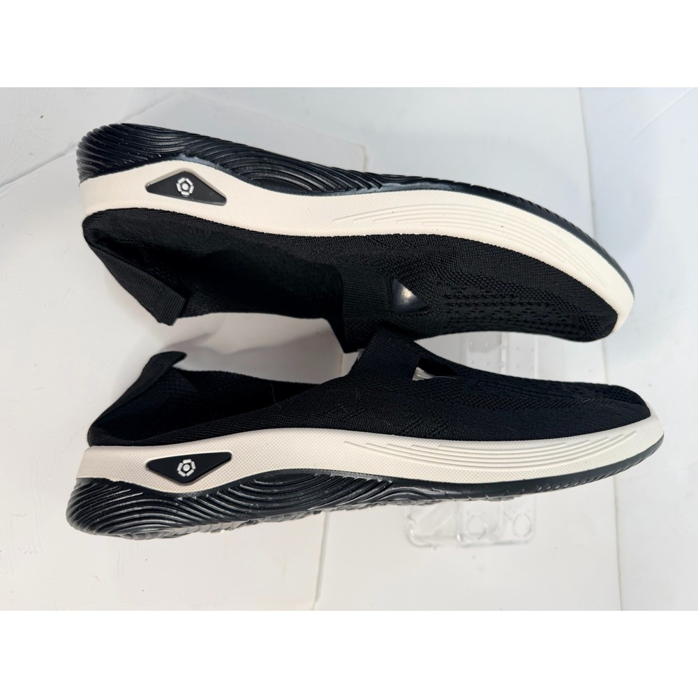 Black Knit Mesh Slip-On Flats Breathable Soft Sole Comfort Shoes Women EU 42 (10